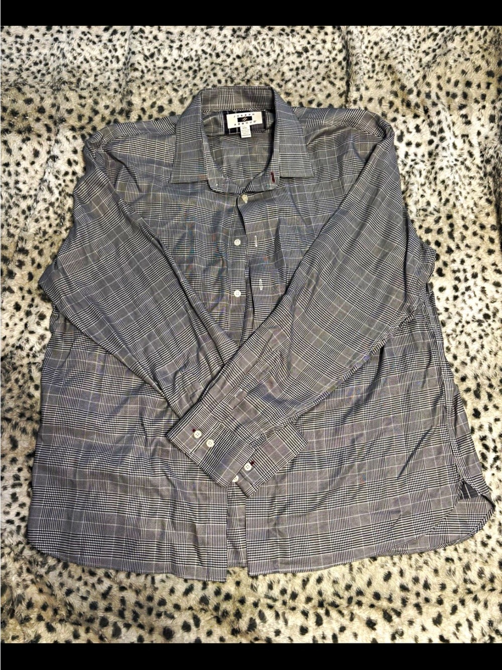 Joseph Abboud Gray Plaid Button-Down Shirt